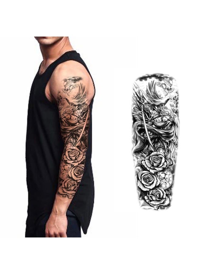 Anrituo 19Pcs Wolf Scorpion Full Arm Half Sleeve Fake Temporary Tattoo Sticker For Man - Image 2